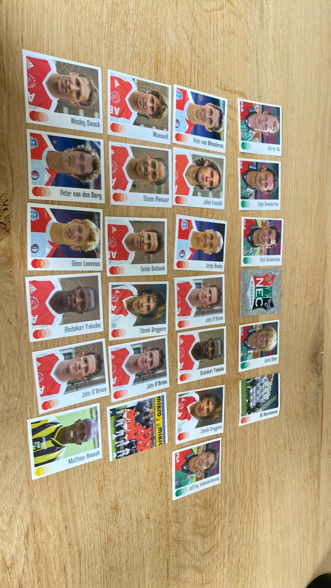 25 x panini 2004 veel ajax en Feyenoord, Ophalen of Verzenden, Zo goed als nieuw, Plaatje