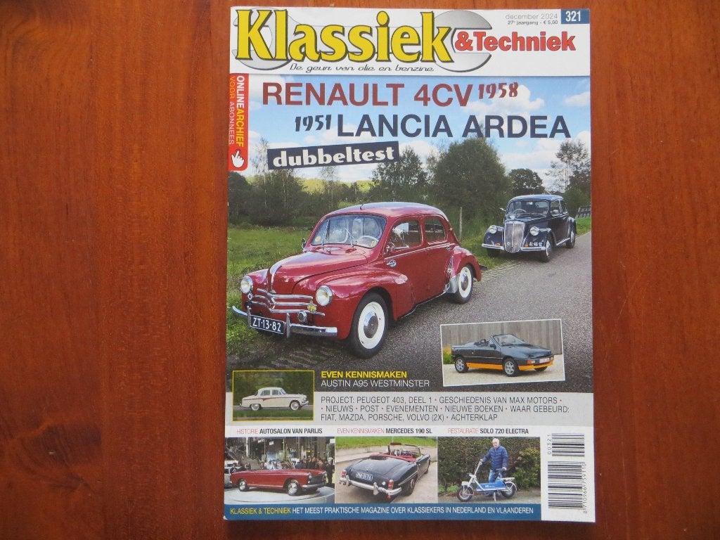Klassiek & Techniek 321 Renault 4CV, Lancia Ardea Austin A95, Ophalen of Verzenden, Nieuw, Renault