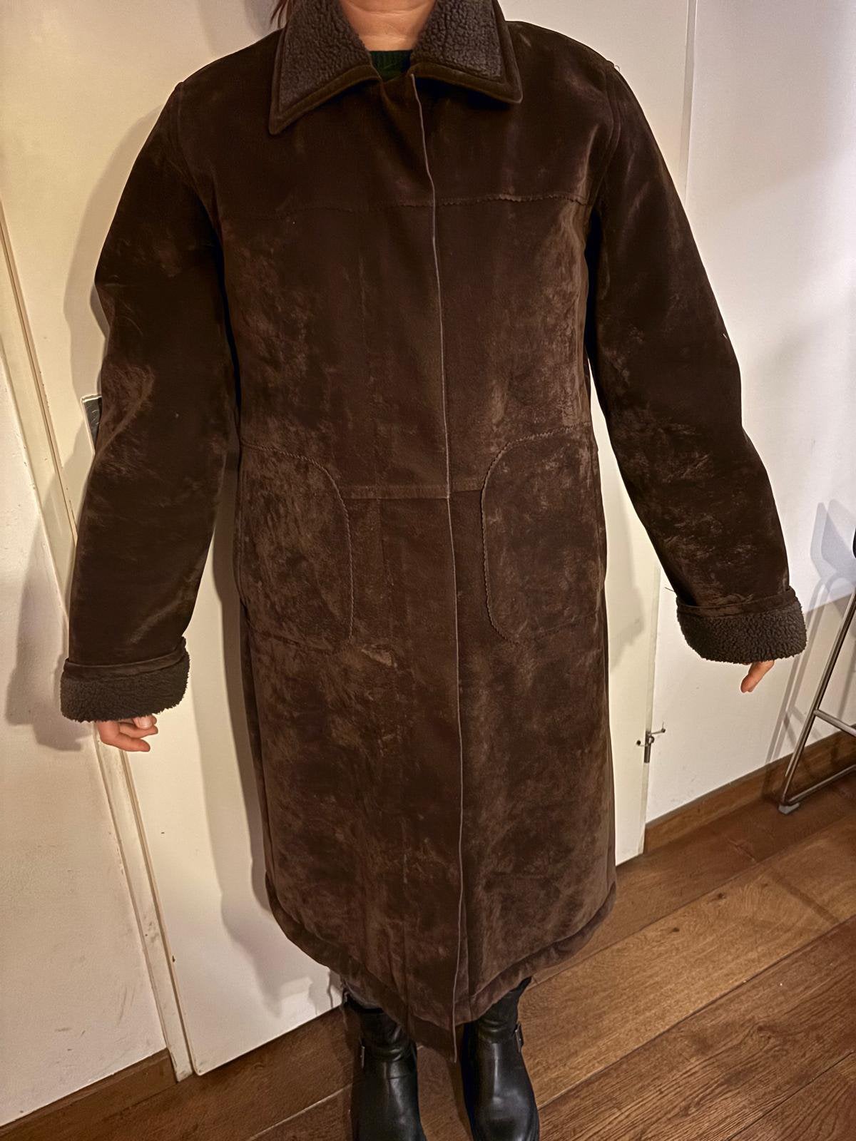 Winterjas bruin van Sandwich maat XL 42 - 44, Kleding | Dames, Jassen | Winter, Ophalen of Verzenden, Zo goed als nieuw, Maat 42/44 (L)