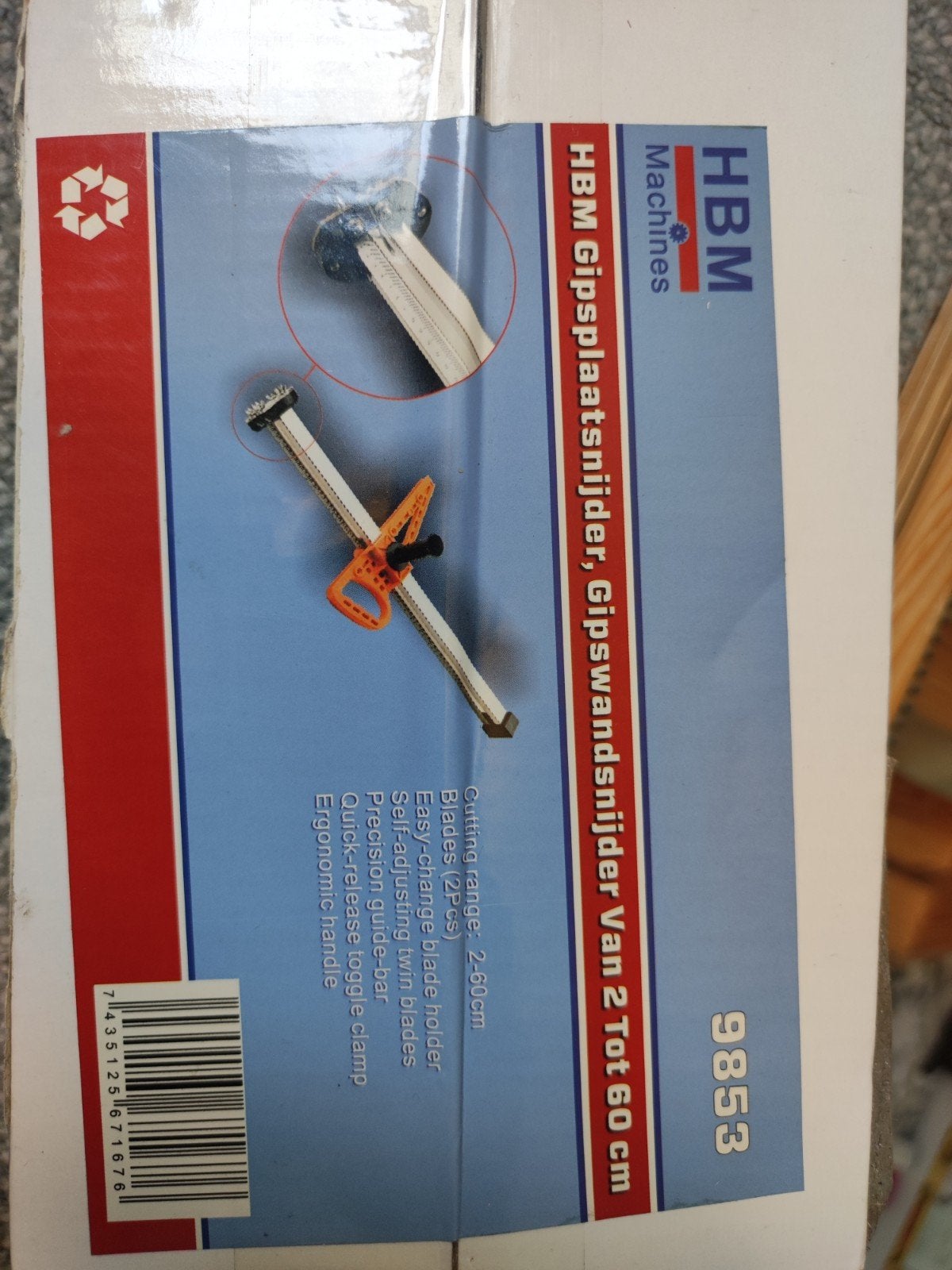 HBM Gipsplaatsnijder / Gipswandsnijder 2-60 cm, Ophalen of Verzenden, Nieuw