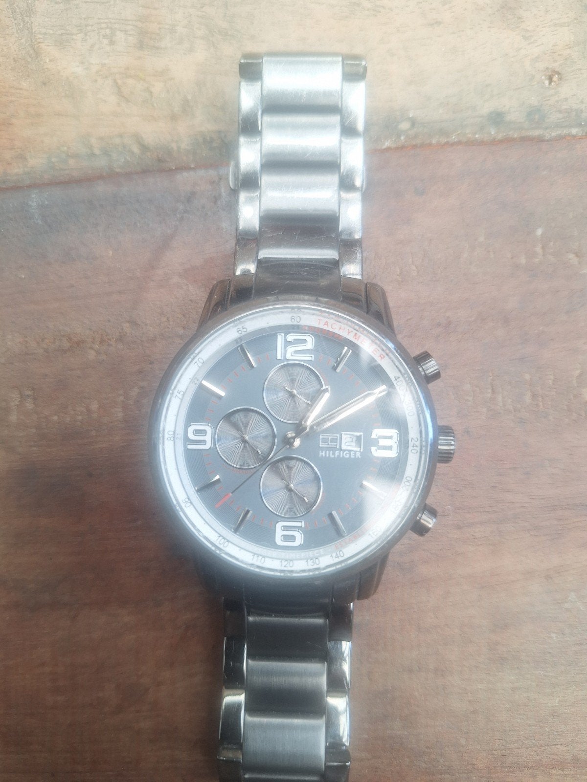 Tommy hilfiger heren horloge, Overige merken, Staal, Gebruikt, Polshorloge