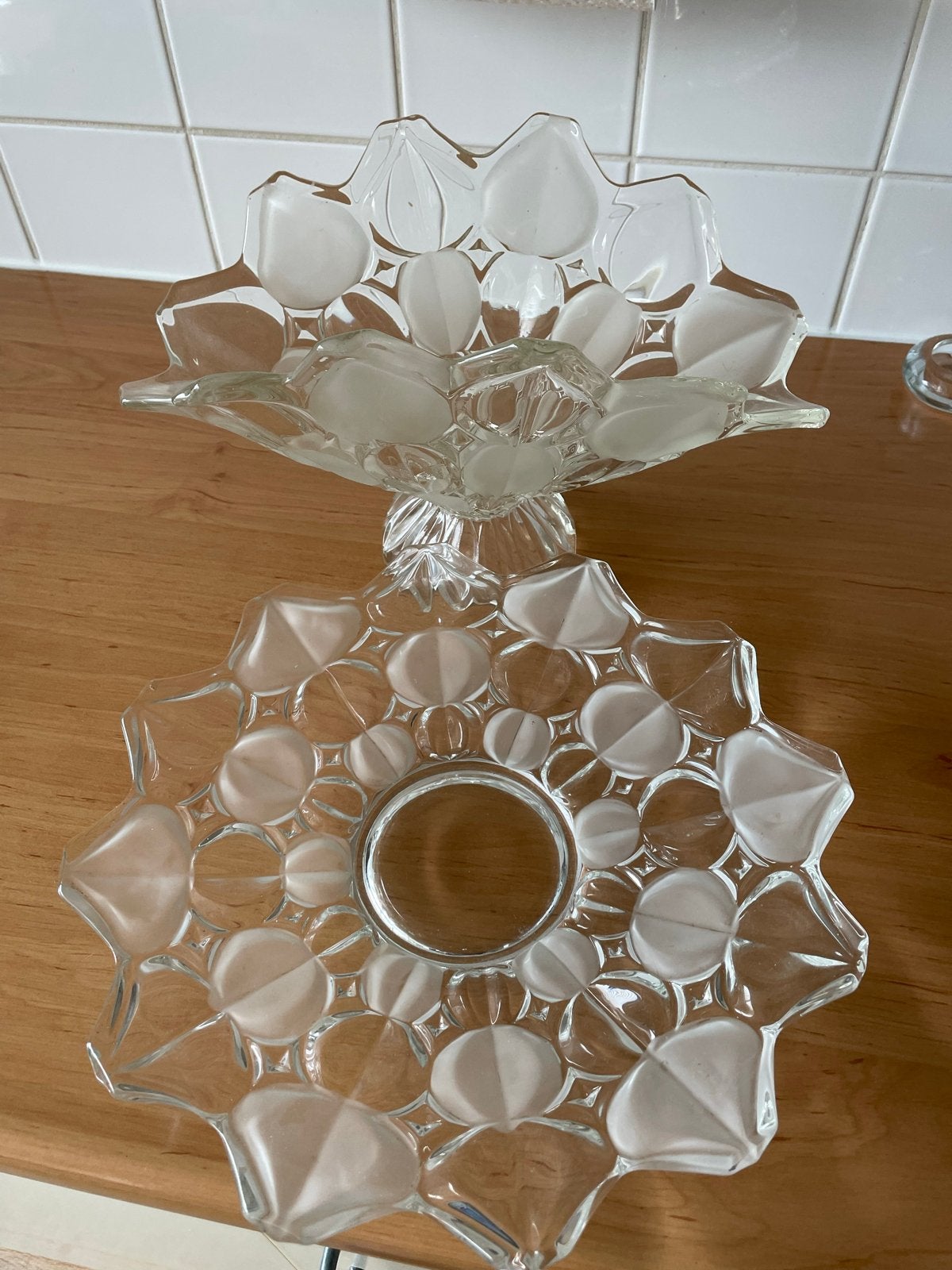 Vintage Tsjechisch glazen schaal/fruitschaal, Ophalen of Verzenden