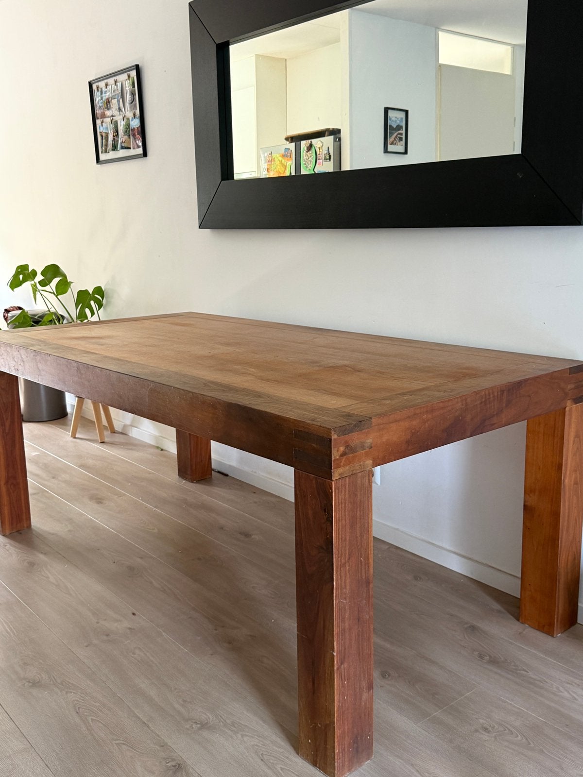 Eikenhouten robuuste eet tafel, Ophalen, Gebruikt, Eikenhout, 200 cm of meer