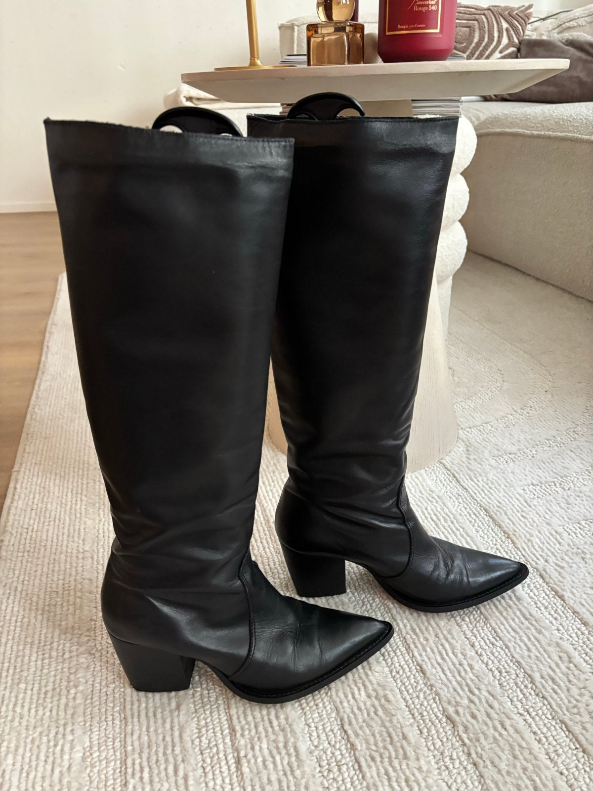 Toral Leren Cowboy Laarzen Zwart Maat 38, Kleding | Dames, Ophalen of Verzenden, Gedragen, Zwart, Hoge laarzen