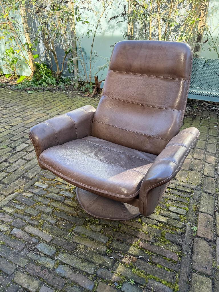 Desede De Sede DS50 draaistoel Neckleder vintage, Ophalen, Gebruikt, Vintage, 75 tot 100 cm