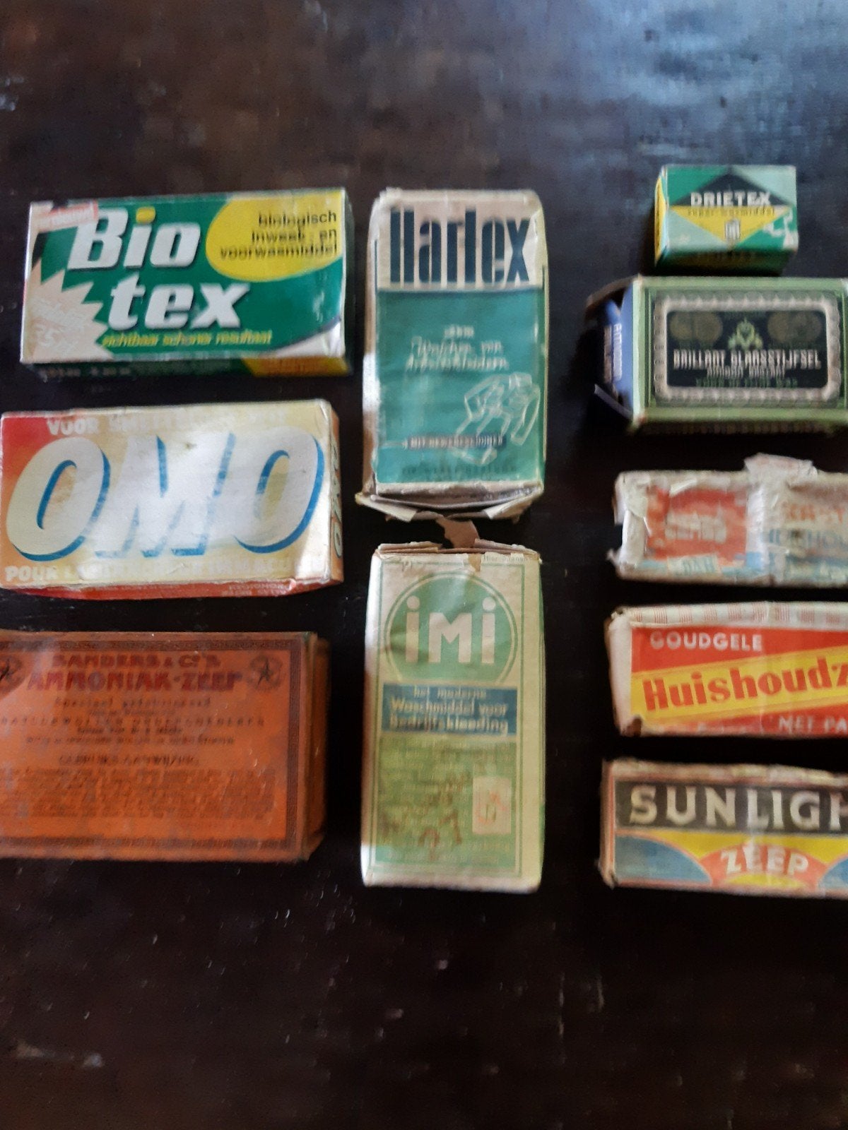 9 stuks brocante verpakkingen waspoeder, Ophalen of Verzenden, Gebruikt