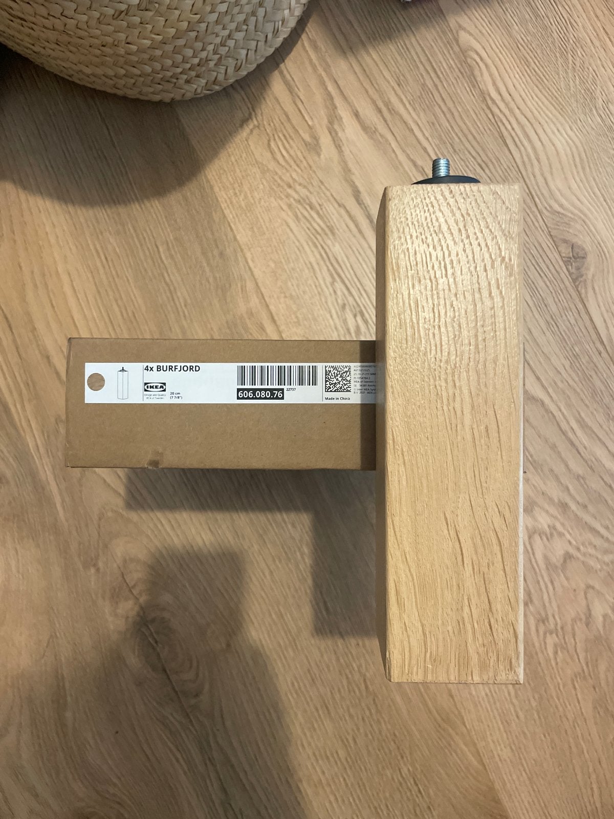 12x IKEA BURFJORD poten, eiken, 20 cm, Ophalen, Zo goed als nieuw