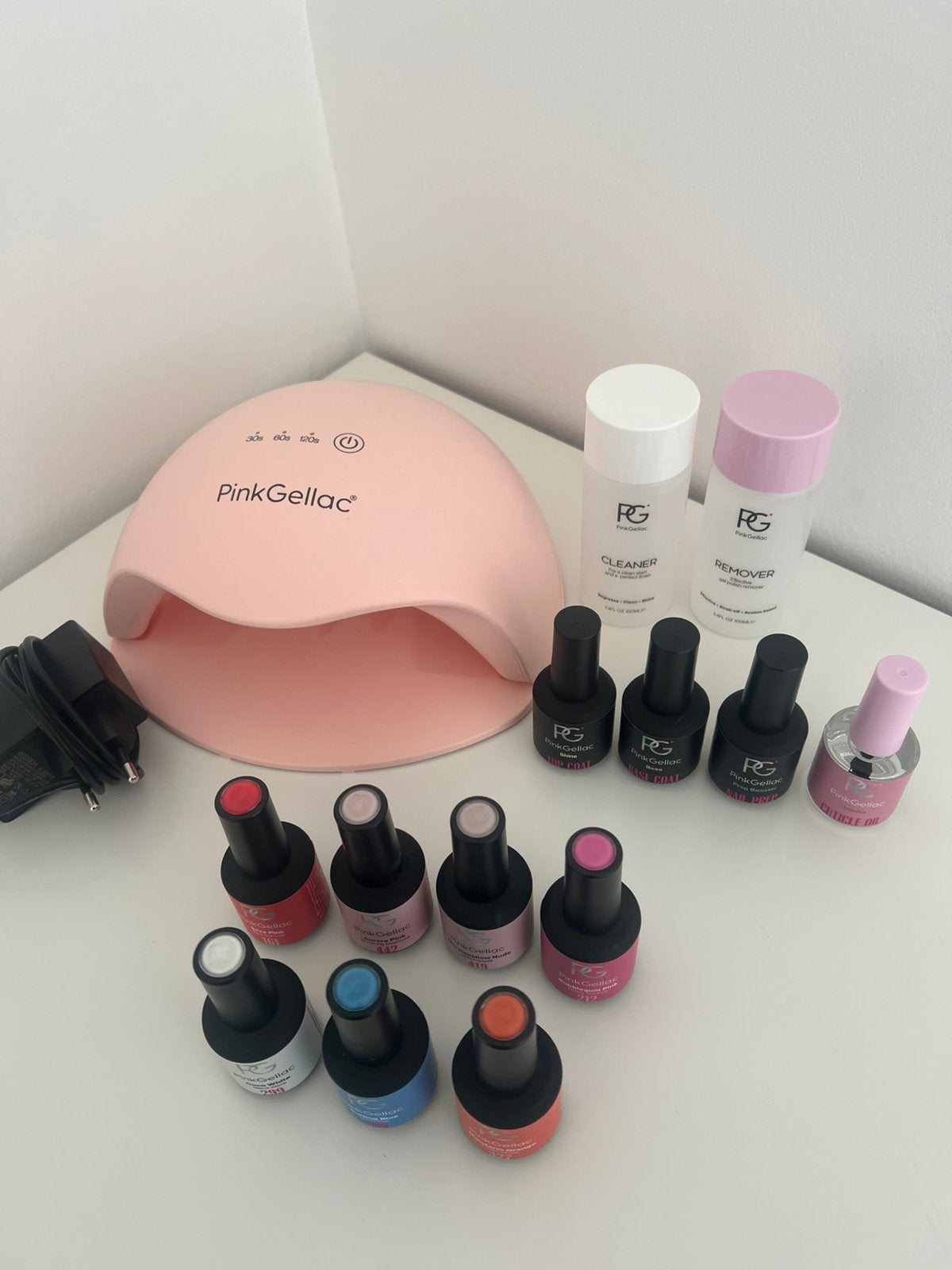 Pink Gellac starterset, Ophalen, Zo goed als nieuw, Roze, Handen en Nagels