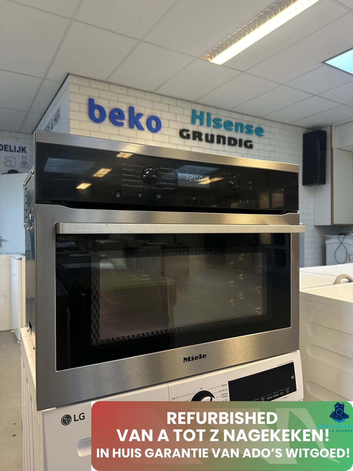 MIELE 45CM Inbouw Combi-Oven 43L CleanSteel Hetelucht Plus, Witgoed en Apparatuur, Ovens, 45 tot 50 cm, MIELE, Info@adoswitgoed.nl
