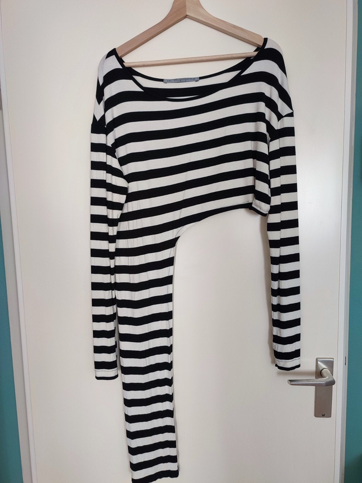 Cora Kemperman XL/XXL zwart wit gestreept top A- symetrisch, Kleding | Dames, Zwart, Maat 46/48 (XL) of groter, Ophalen of Verzenden