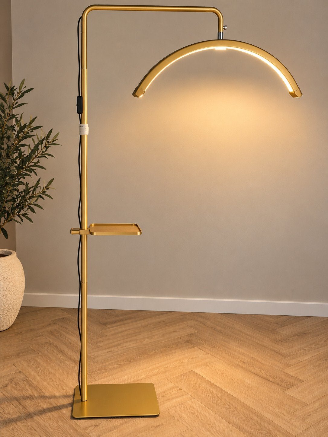 Gouden Moonlamp / beautylamp met plankje – professioneel, Ophalen, Minder dan 100 cm