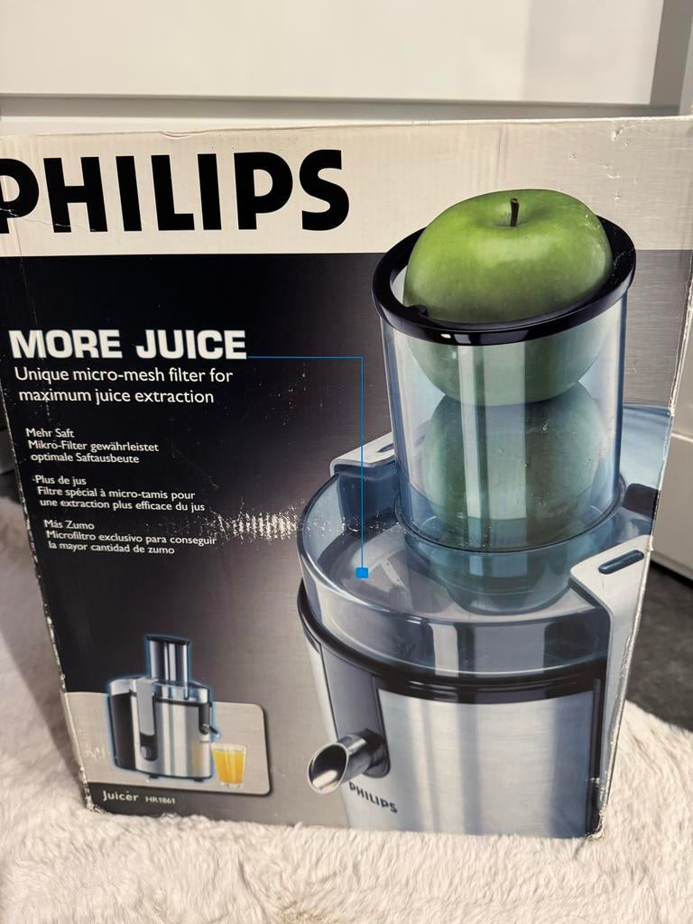 Philips Juicer HR1861, Ophalen of Verzenden, Gebruikt, Elektrisch, Sapcentrifuge