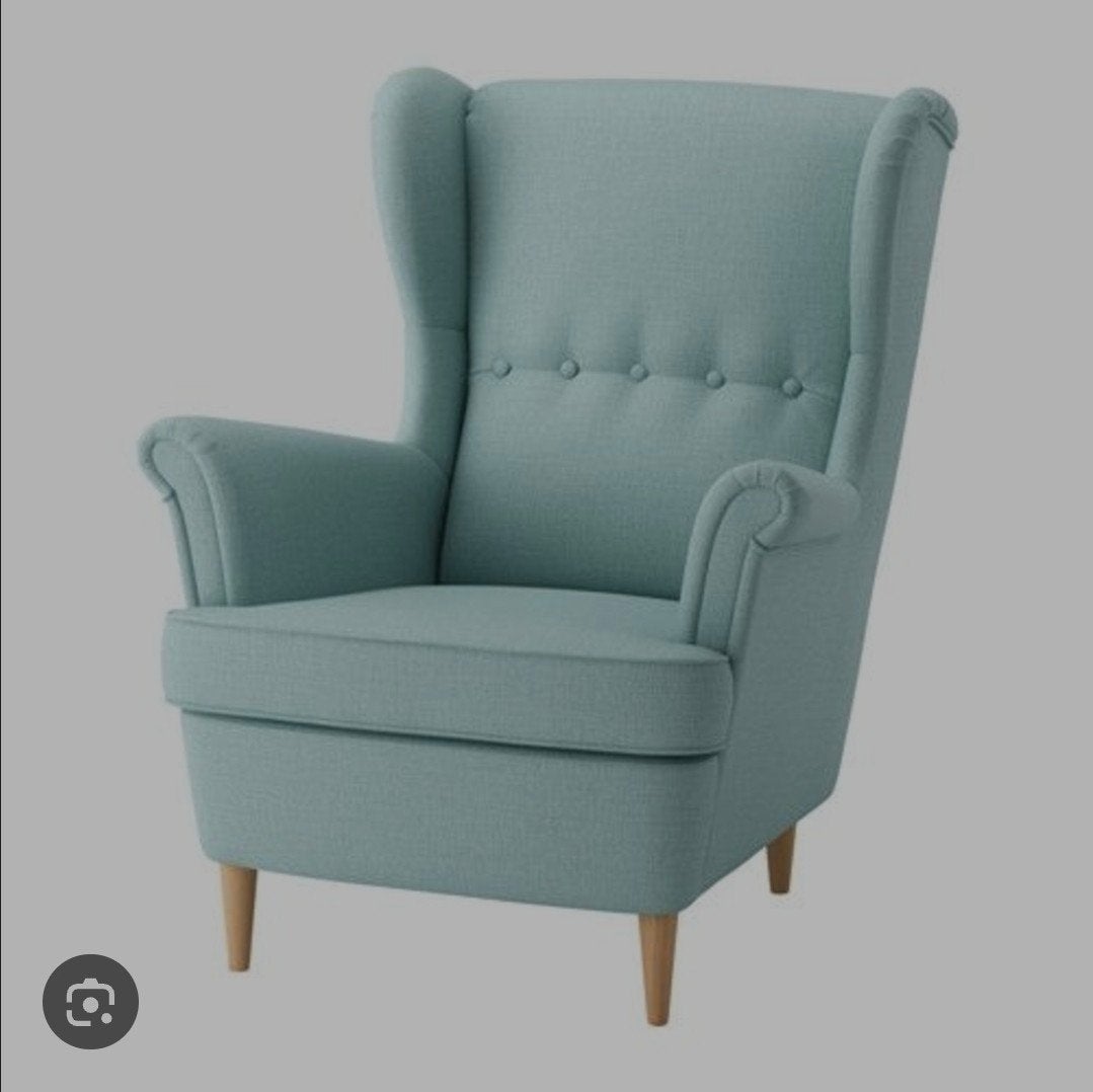 IKEA Strandmon fauteuil - lichtblauw, Ophalen, Gebruikt, 75 tot 100 cm, 75 tot 100 cm