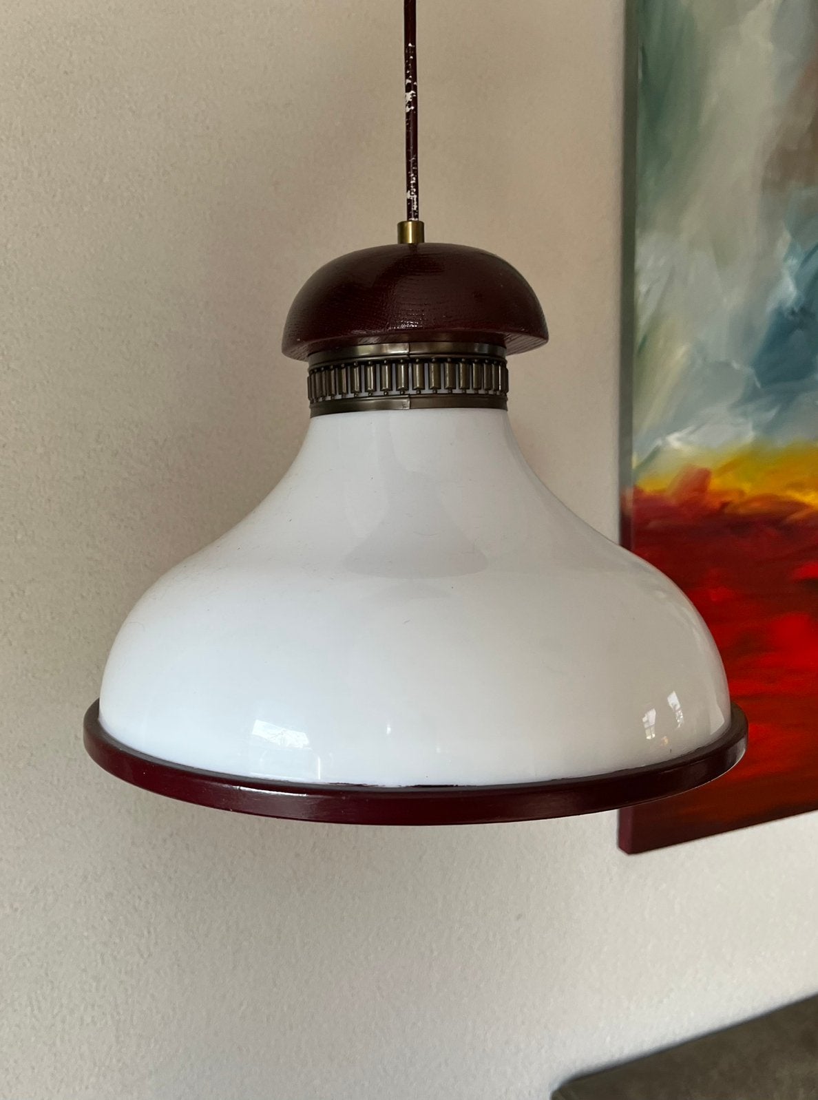 Vintage Steinhauer hanglamp met kunststof kap, Ophalen of Verzenden, Kunststof, Vintage