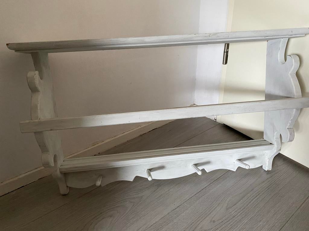 Brocante bordenrek met haken, Ophalen of Verzenden
