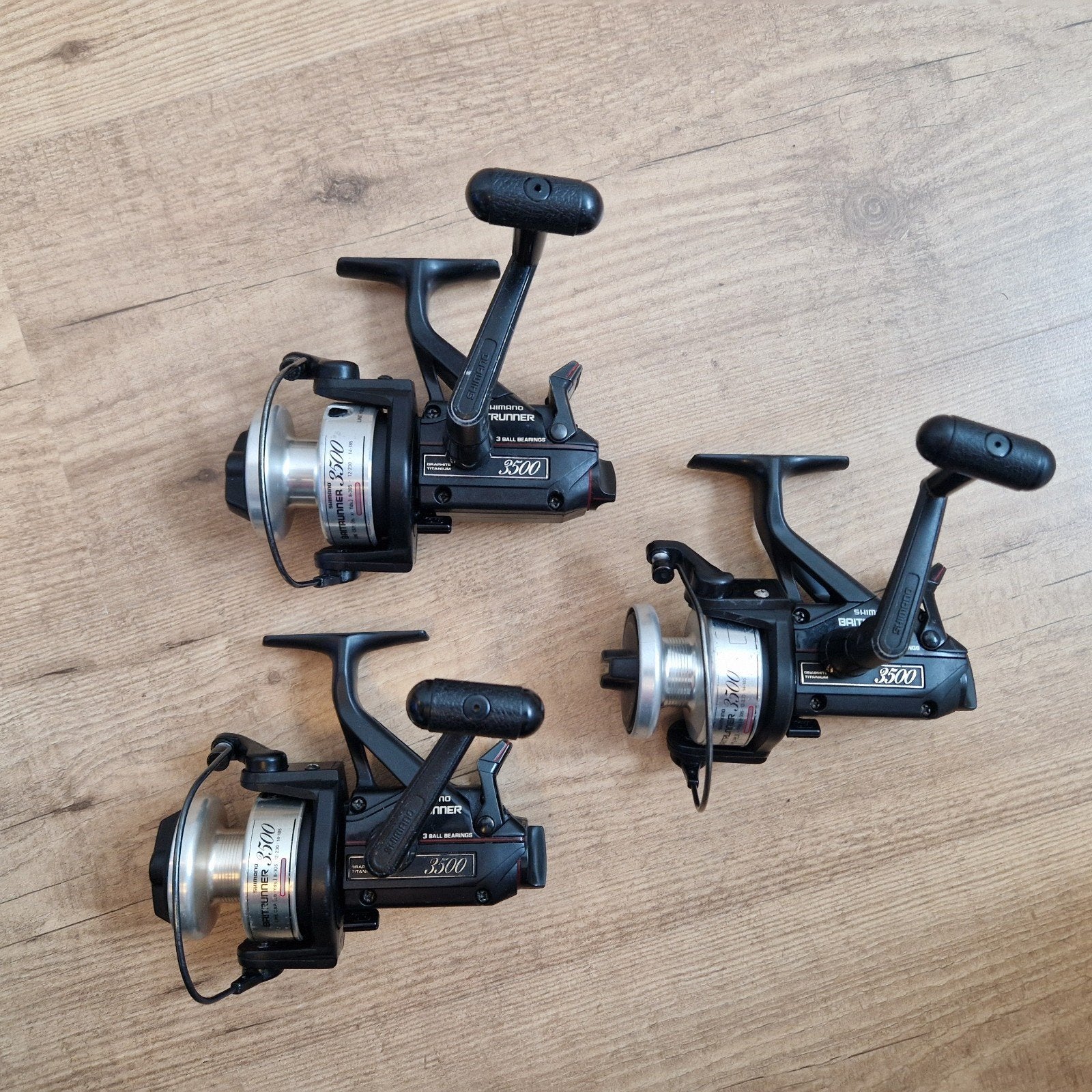 3x Shimano 3500 Baitrunners. ***INCLUSIEF SERVICEBEURT***, Watersport en Boten, Ophalen, Gebruikt
