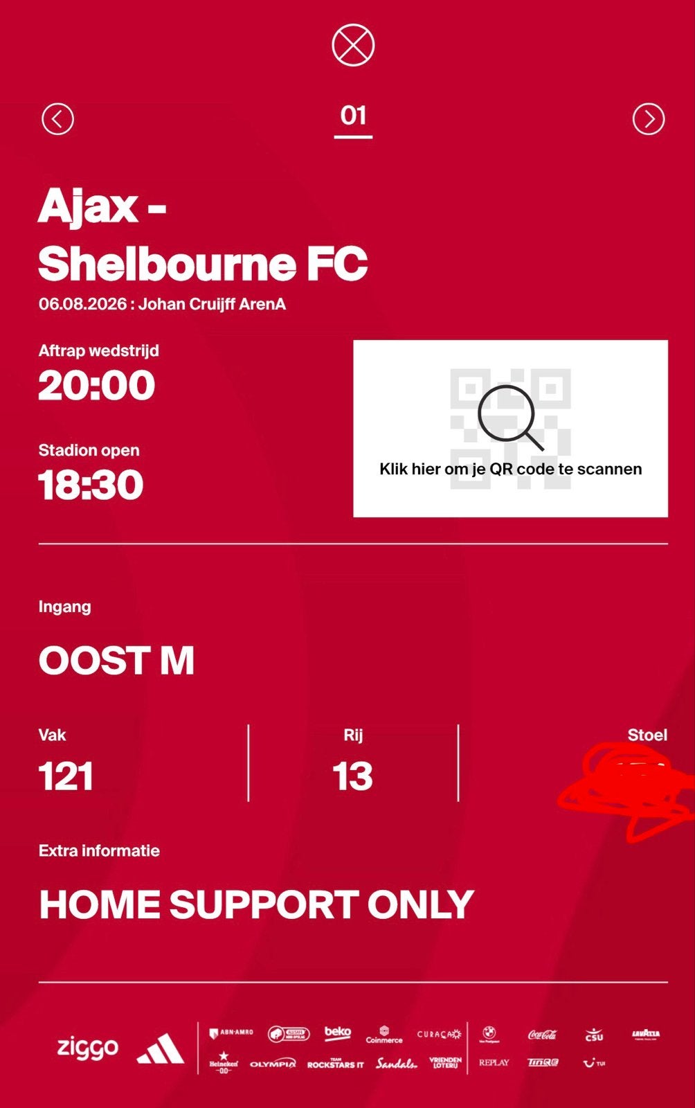 AJAX - SHELBOURNE (vak 121), Eén persoon, Augustus