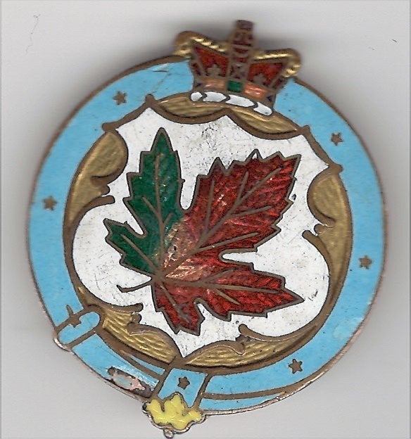 Antieke Canadese emaille broche ca. 1900–1910, Antiek en Kunst, Ophalen of Verzenden