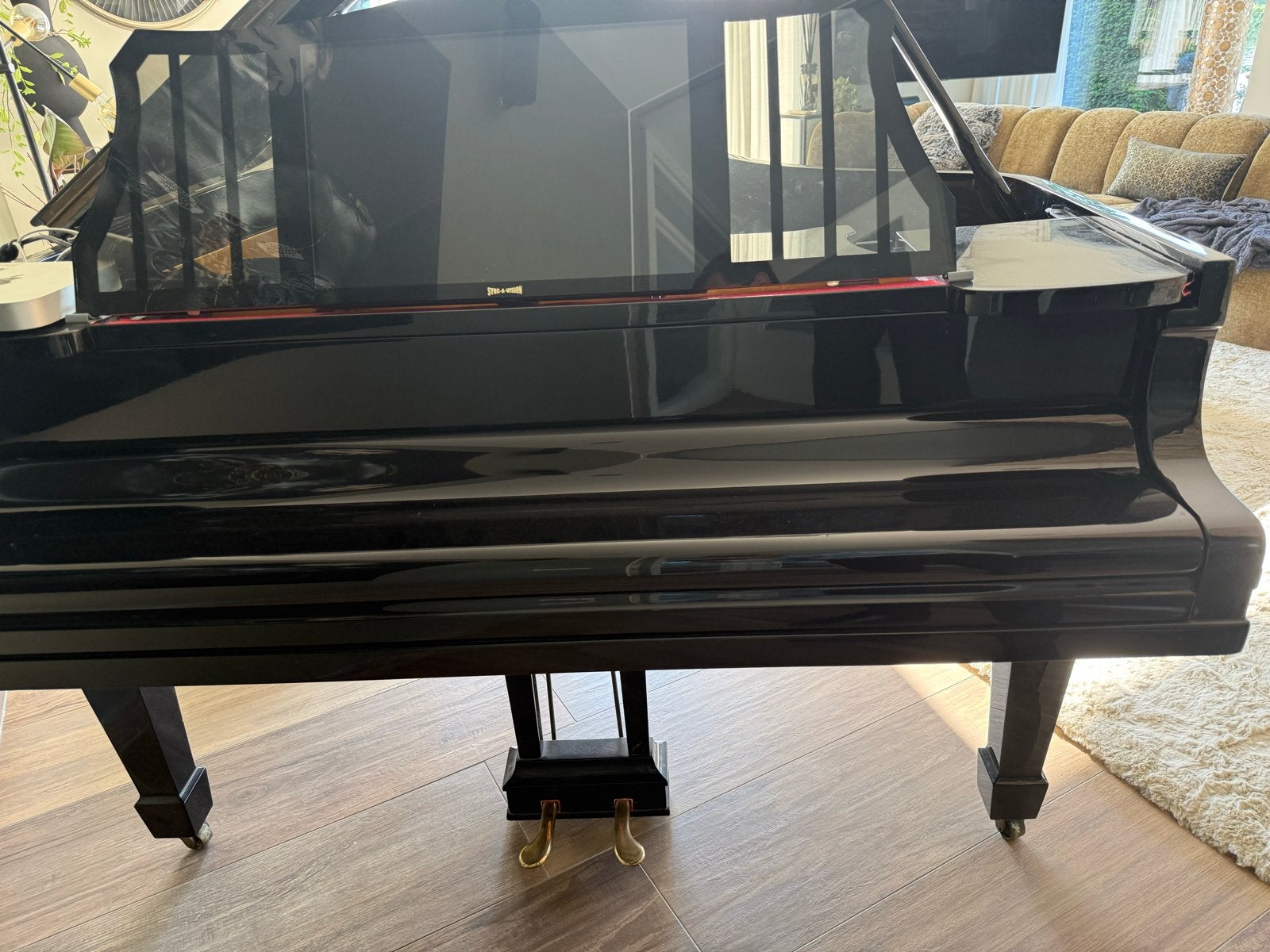Steinway & Sons Vleugel met PianoDisk zelfspeelsysteem, Gebruikt, Zwart, Ophalen of Verzenden, Hoogglans