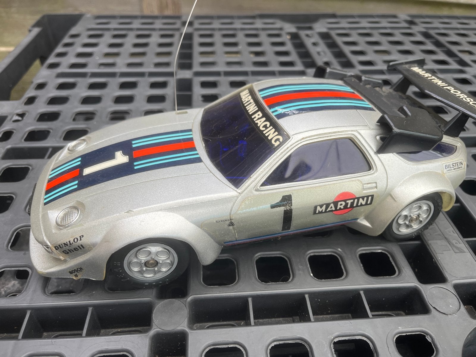 Vintage Porsche 928 RC Auto - Martini Racing (Likto), Elektro, Gebruikt, Ophalen of Verzenden, Auto onroad