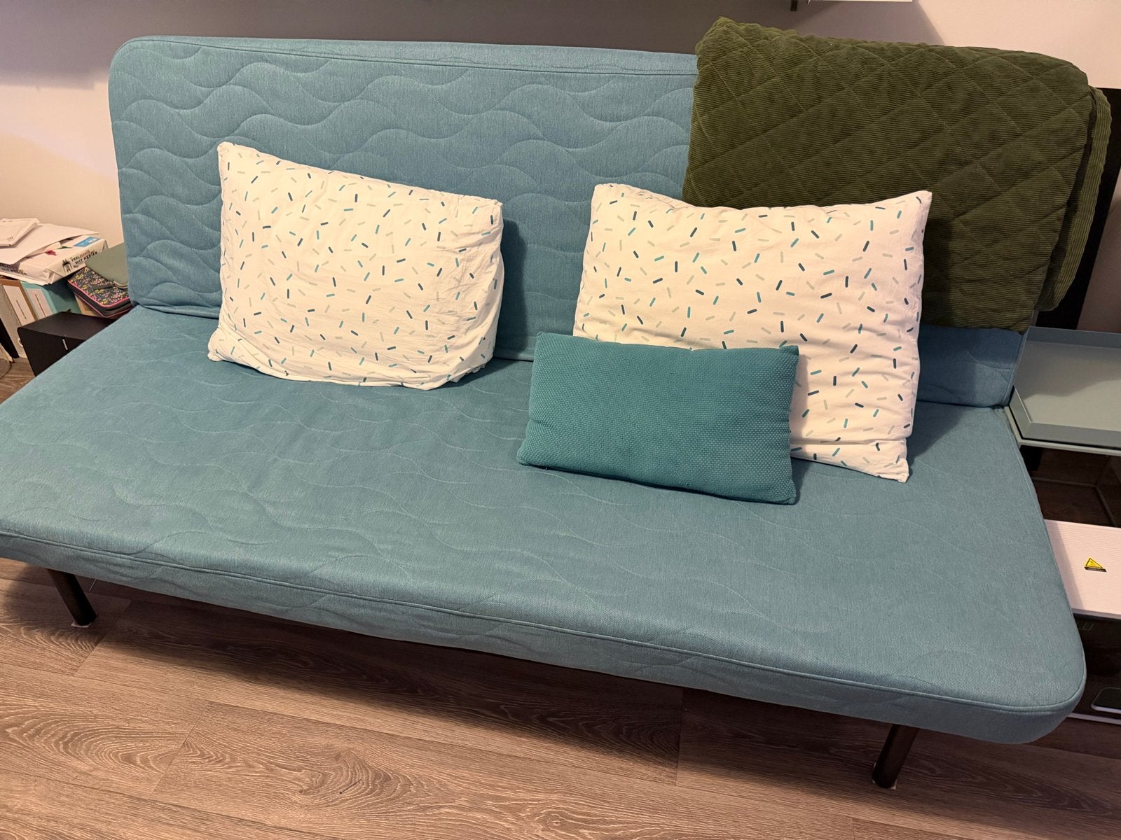 IKEA Nyhamn slaapbank met opbergbox - Blauw, Ophalen, Gebruikt, Blauw