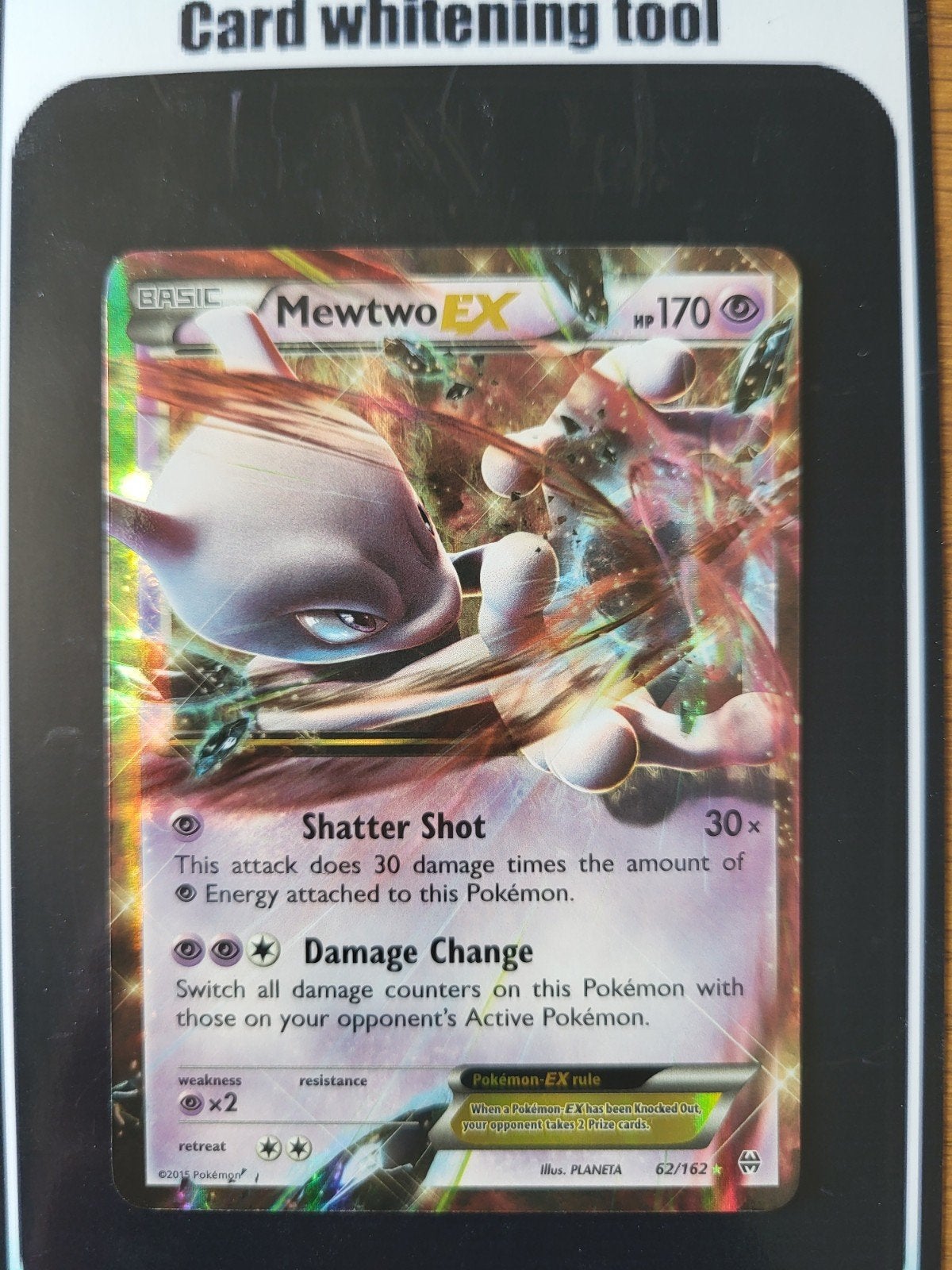 Mewtwo EX 62/162 Pokémon BREAKThrough, Ophalen of Verzenden, Gebruikt, Losse kaart, Foil