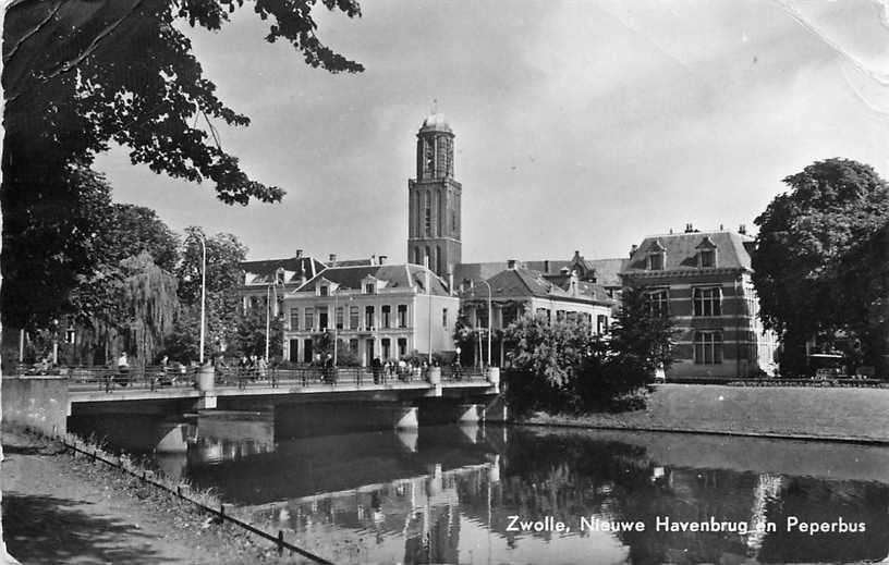 377-164-005 Zwolle Nieuwe Havenbrug en Peperbus, Verzenden, Voor 1920, Overijssel