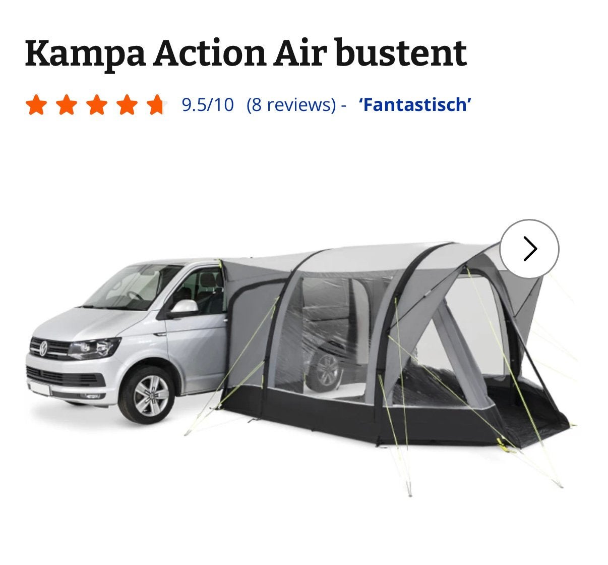 Kampa Action Air Drive-Away bustent, Caravans en Kamperen, Tenten, Ophalen, Zo goed als nieuw, Tot en met 3