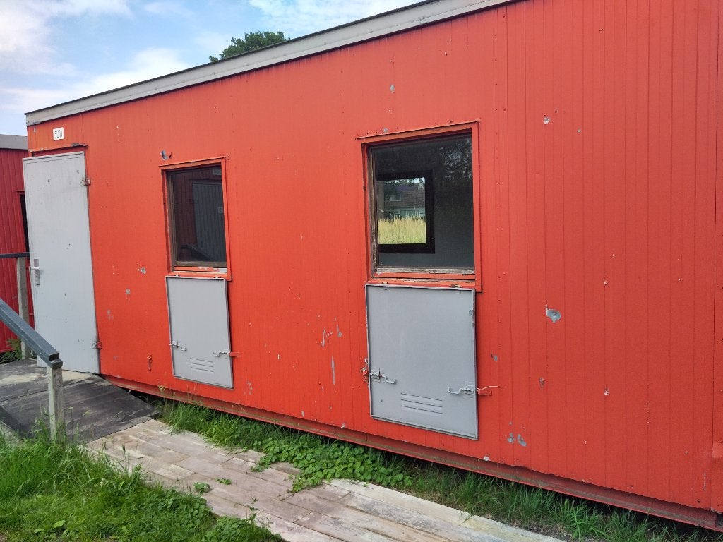 Bouwkeet ca. 6 x 2,8 m met stroom, water en verwarming, Ophalen, Gebruikt