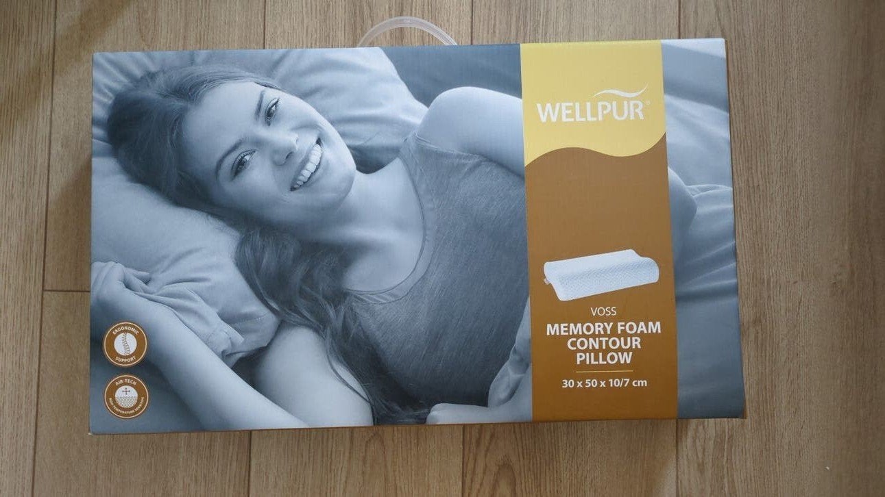 Wellpur Voss Memory Foam Contour Kussen - Nieuw in doos, Ophalen, Eenpersoons, Wit, Nieuw