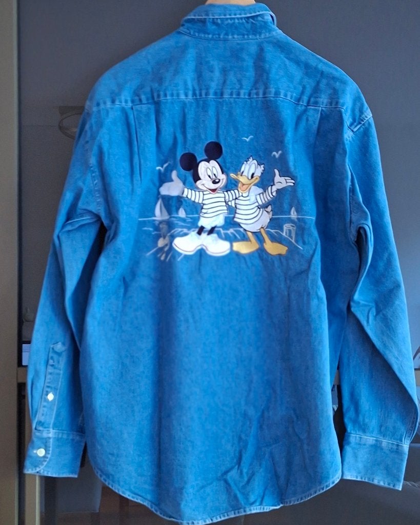 Donaldson Vintage Disney Spijkerblouse Mickey & Donald, Ophalen of Verzenden, Mickey Mouse, Gebruikt, Kleding of Textiel