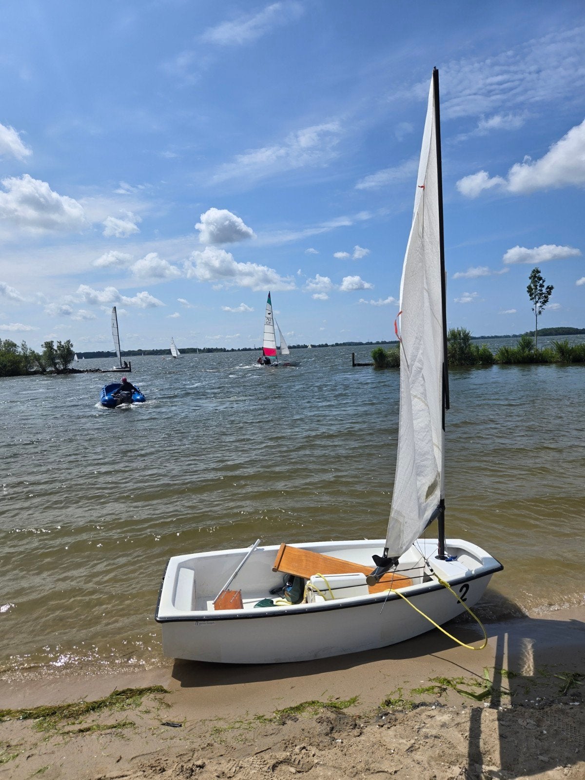 Optimist Zeilboot Inclusief Zeil, Trolley en Hoes, Ophalen of Verzenden, Gebruikt, SUP-peddels