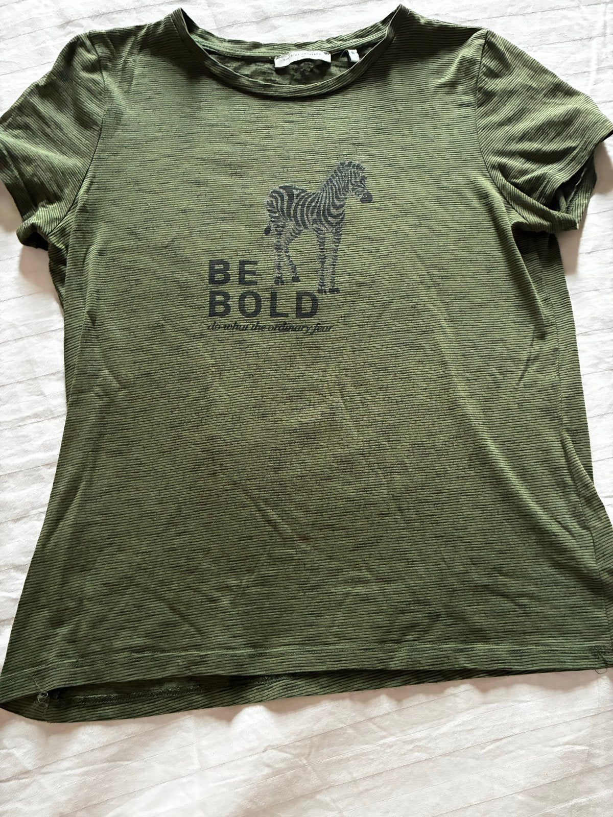 Groen T-shirt met zebraprint - Distrikt Nørrebro, Ophalen of Verzenden, Korte mouw, Maat 36 (S), Gedragen