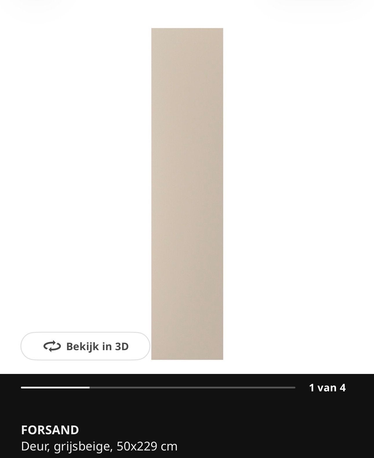 4 zo goed als nieuwe FORSAND Deuren, grijsbeige, 50x229 cm, Ophalen, Minder dan 80 cm, 215 cm of meer, Binnendeur