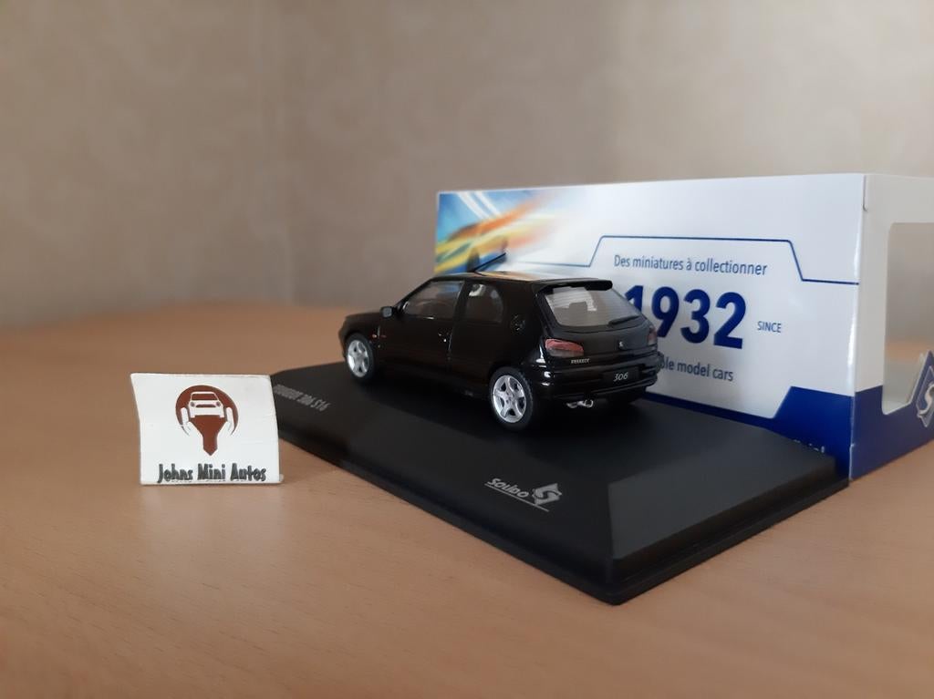 Peugeot 306 S16 1994 Onyx Zwart - Solido 1:43, Hobby en Vrije tijd, Solido, Auto, Solido, Nieuw