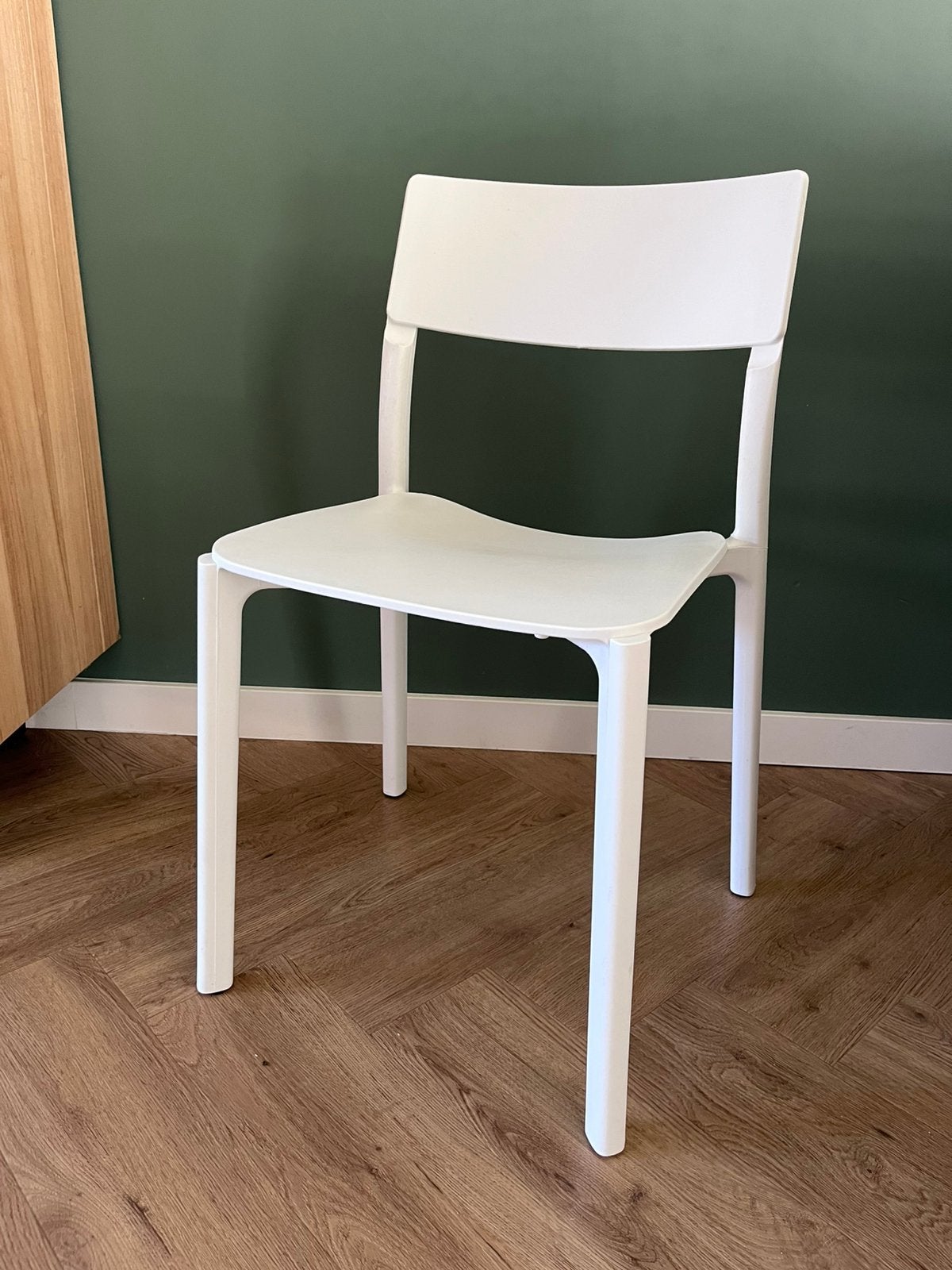 IKEA stoel Janinge, Kunststof, Wit, Ophalen of Verzenden, Zo goed als nieuw