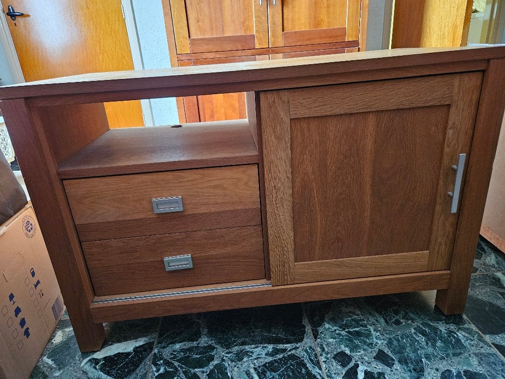 Eikenhouten TV kastje, Ophalen, Gebruikt, Eikenhout, 50 tot 100 cm