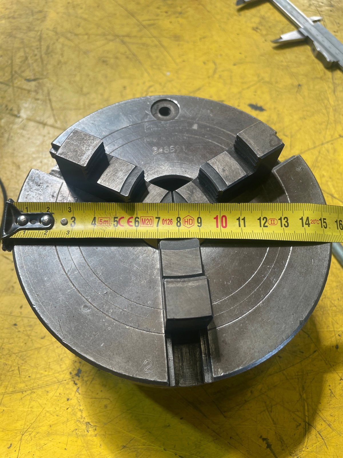 Draaibankklauwplaat 125mm - Made in Sweden, Ophalen, Gebruikt