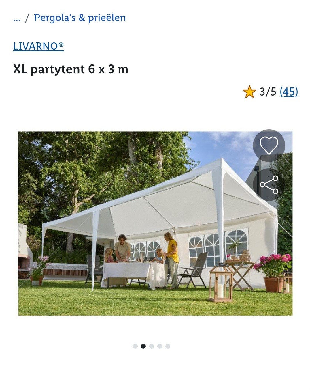 Partytent 6x3 meter 3 stuks voor 150 euro!, Tuin en Terras, Partytenten, Gebruikt, Opvouwbaar, Paviljoen, 8 meter of meer