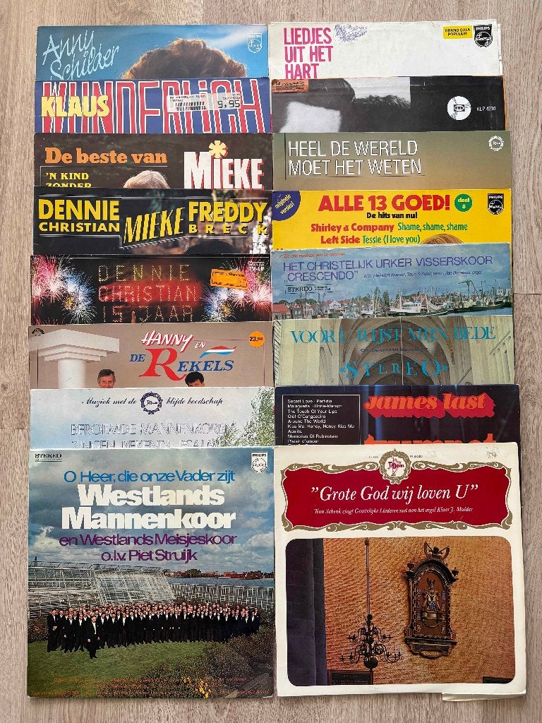Grote partij LPs, Cd's en Dvd's, Vinyl | Nederlandstalig, LP, Gebruikt, Overige formaten, Ophalen of Verzenden
