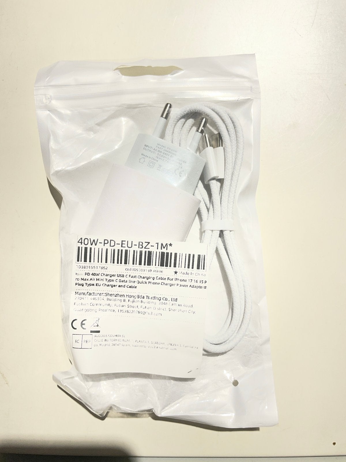 40W PD Snellader USB-C met Kabel voor iPhone, Telecommunicatie, Mobiele telefoons | Telefoon-opladers, USB-C, Nieuw, Ophalen of Verzenden