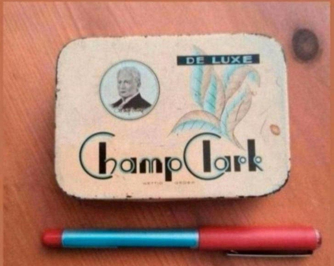 Vintage Champ Clark De Luxe blikje, Ophalen of Verzenden, Gebruikt, Overige, Overige merken