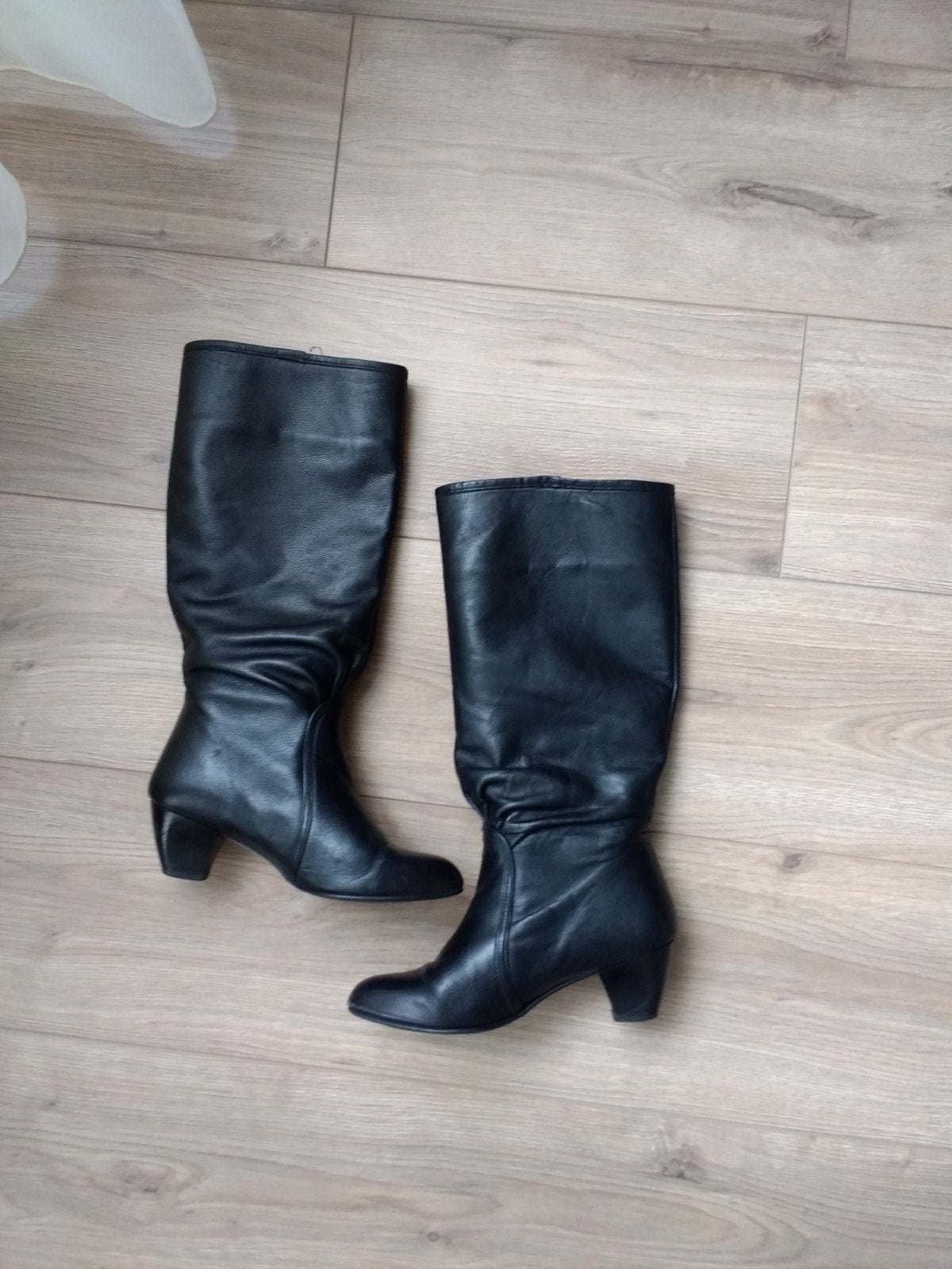 vintage lederen.dameslaarzen, Ophalen, Hoge laarzen, Blauw, Zo goed als nieuw