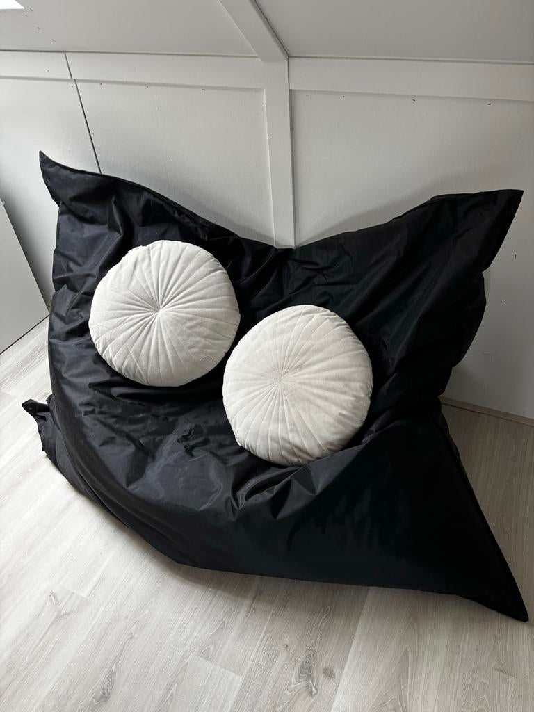 Zwarte zitzak voor 1 tot 2 personen 130 x 150 cm, Huis en Inrichting, Ophalen of Verzenden, Zo goed als nieuw, Zwart, Zitzak