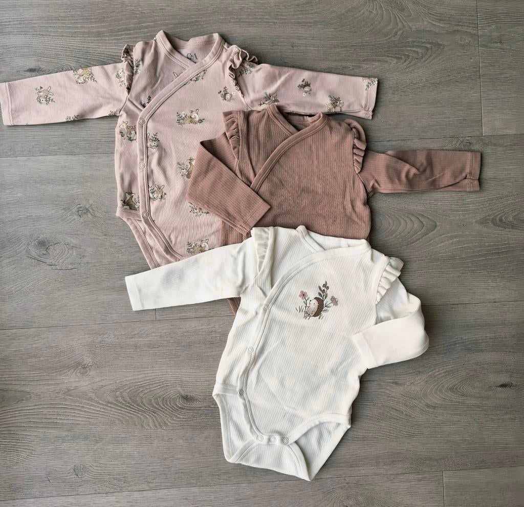 3 overslag rompers maat 68 NIEUW!, Nacht- of Onderkleding, C&A, Meisje, Nieuw