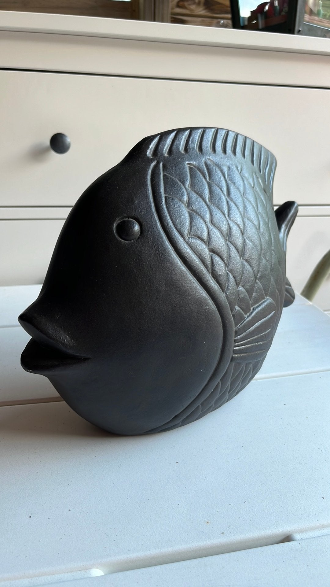 Keramische zwarte Boltze Sier Vis decoratieobject, Ophalen of Verzenden