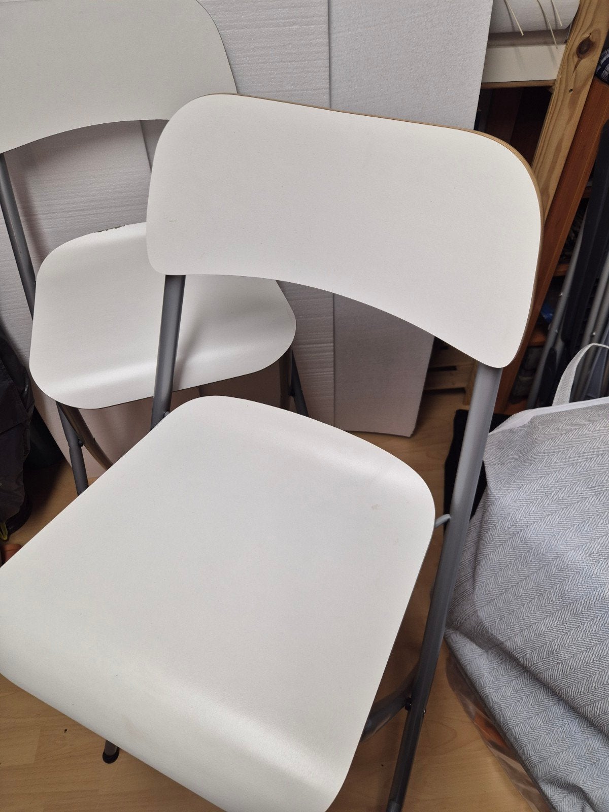 Witte inklapbare bar stoelen - Set van 2, Ophalen, Gebruikt, Wit, Twee