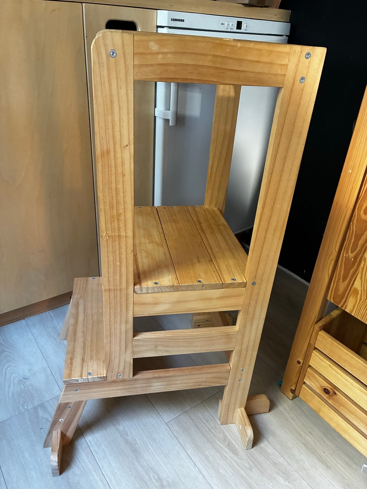 Houten meegroeistoel / leertoren, Ophalen, Gebruikt, Meegroeistoel, Aanschuifbaar