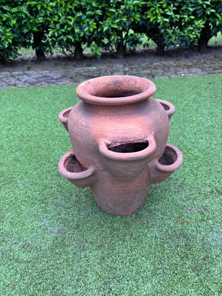 Terracotta bloempot, Tuin en Terras, Bloempotten, Ophalen, Rond, Minder dan 25 cm, Minder dan 40 cm