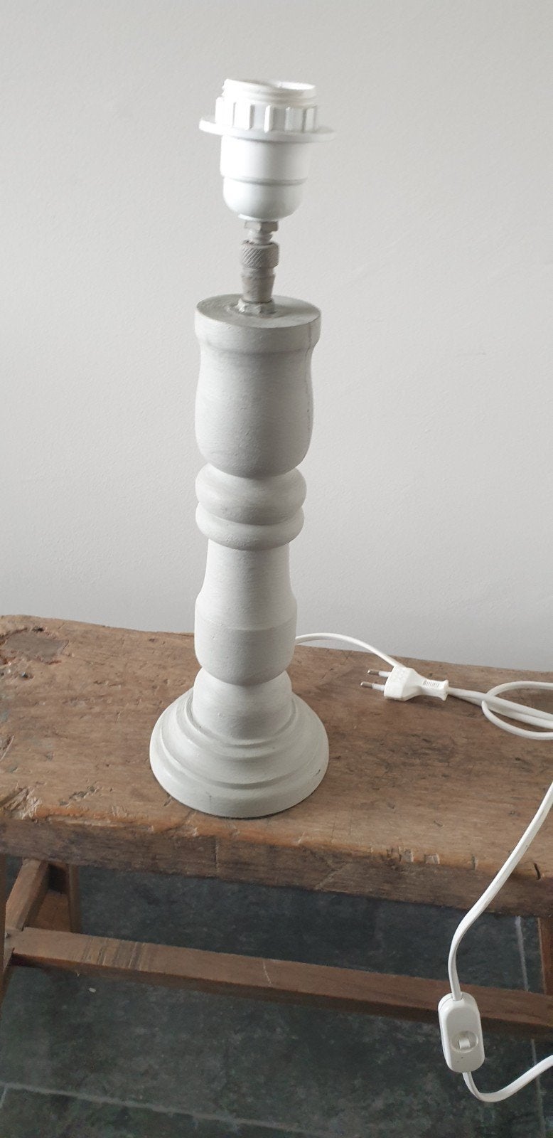 aura peeperkorn,  landelijke lamp, h 38 cm, lichtgrijs, 38 cm, Zo goed als nieuw, Landelijk, Hout